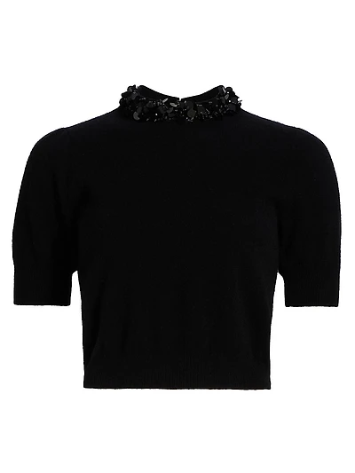 Liv Embellished Cashmere Crewneck Sweater