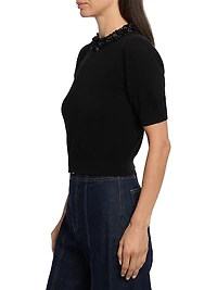 Liv Embellished Cashmere Crewneck Sweater