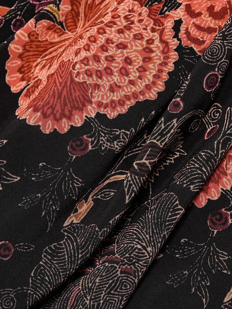 Amari Floral Crewneck Jersey Maxi Dress