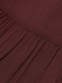 Ava Silk Tiered Long-Sleeve Minidress