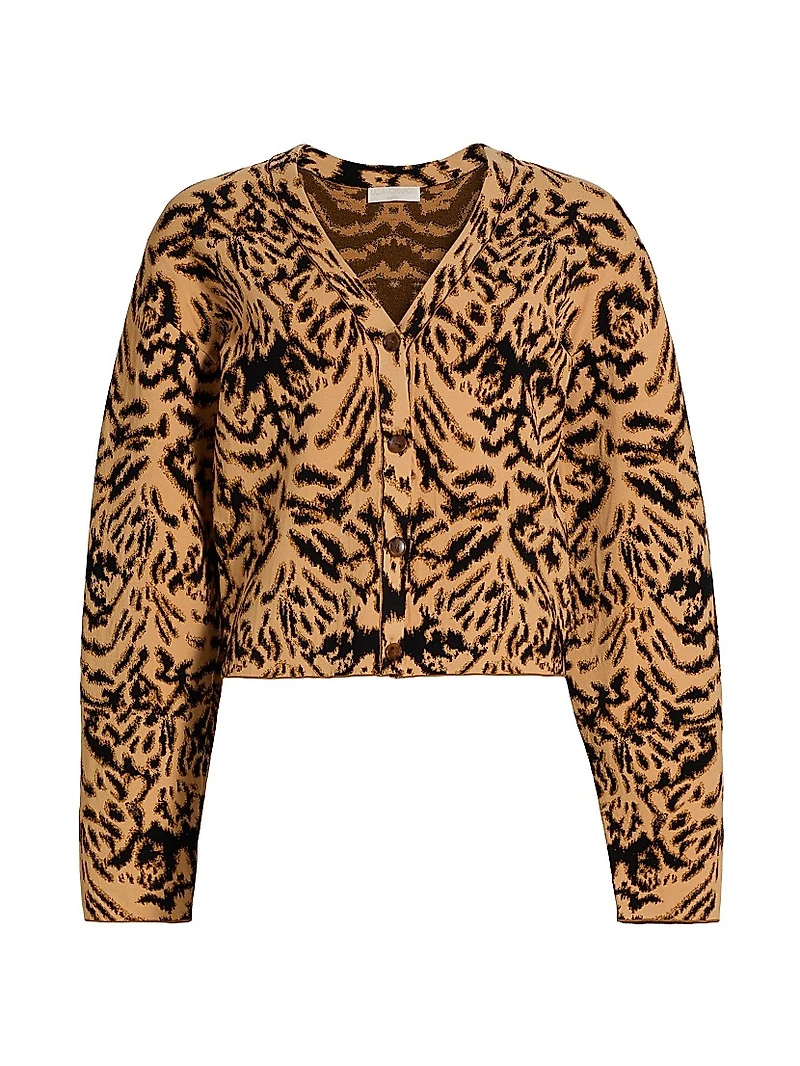 Payton Abstract Jacquard-Knit Cardigan