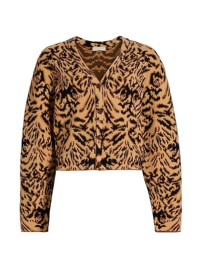 Payton Abstract Jacquard-Knit Cardigan