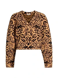 Payton Abstract Jacquard-Knit Cardigan