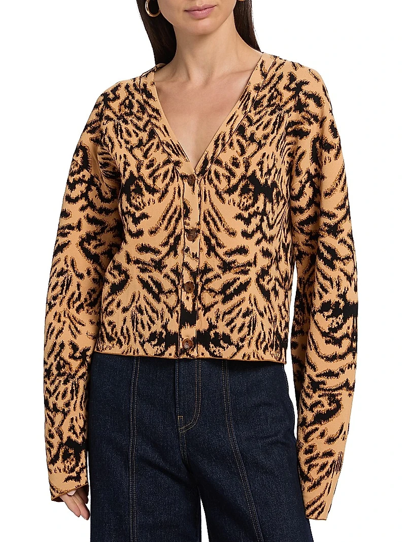 Payton Abstract Jacquard-Knit Cardigan