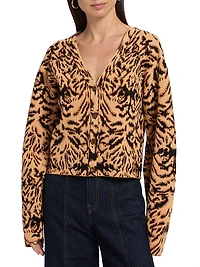 Payton Abstract Jacquard-Knit Cardigan