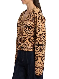 Payton Abstract Jacquard-Knit Cardigan