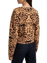 Payton Abstract Jacquard-Knit Cardigan