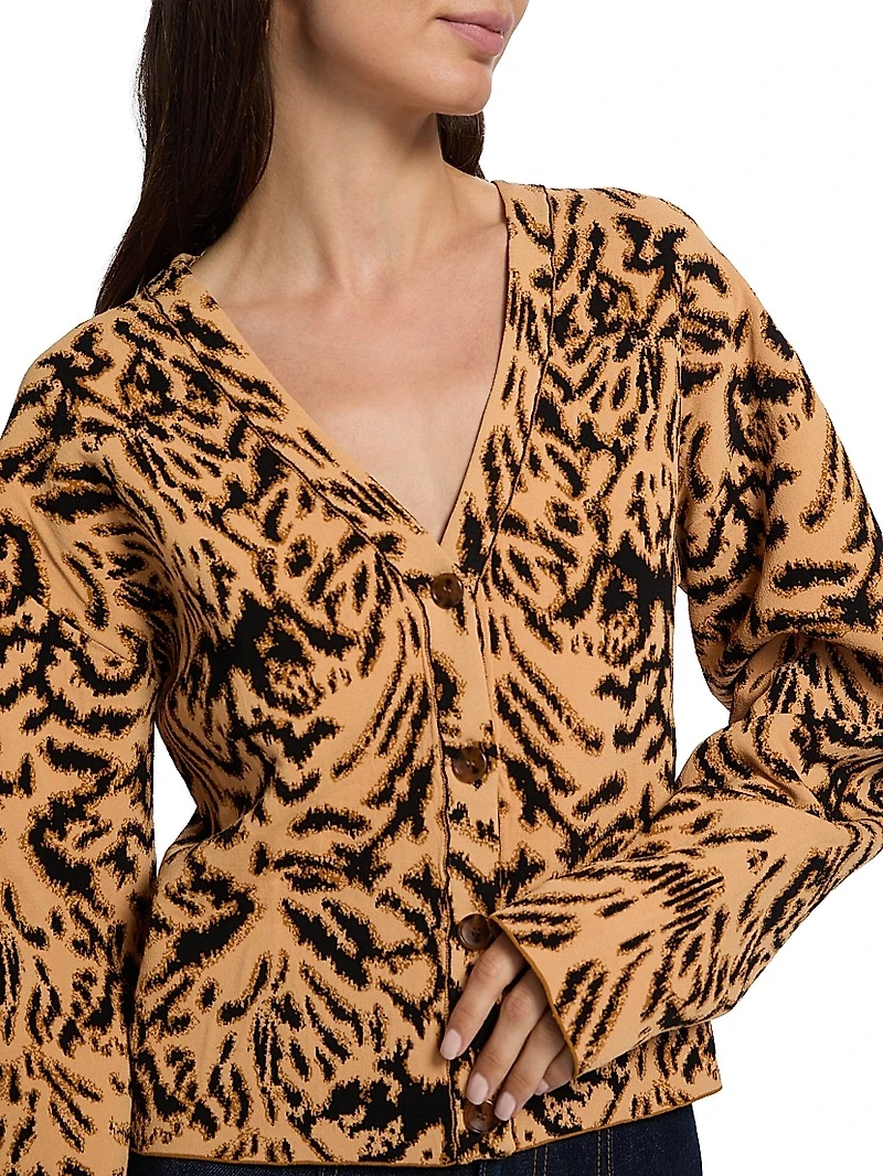 Payton Abstract Jacquard-Knit Cardigan