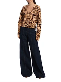 Payton Abstract Jacquard-Knit Cardigan