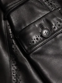 Luna Leather Tie-Waist Miniskirt