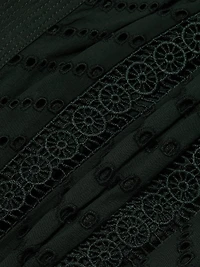 Olga Embroidered Cotton Flutter-Sleeve Midi-Dress