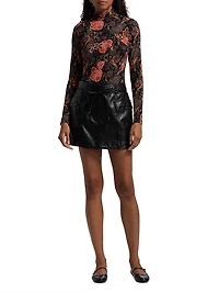 Aurelia Floral Jersey Turtleneck Top