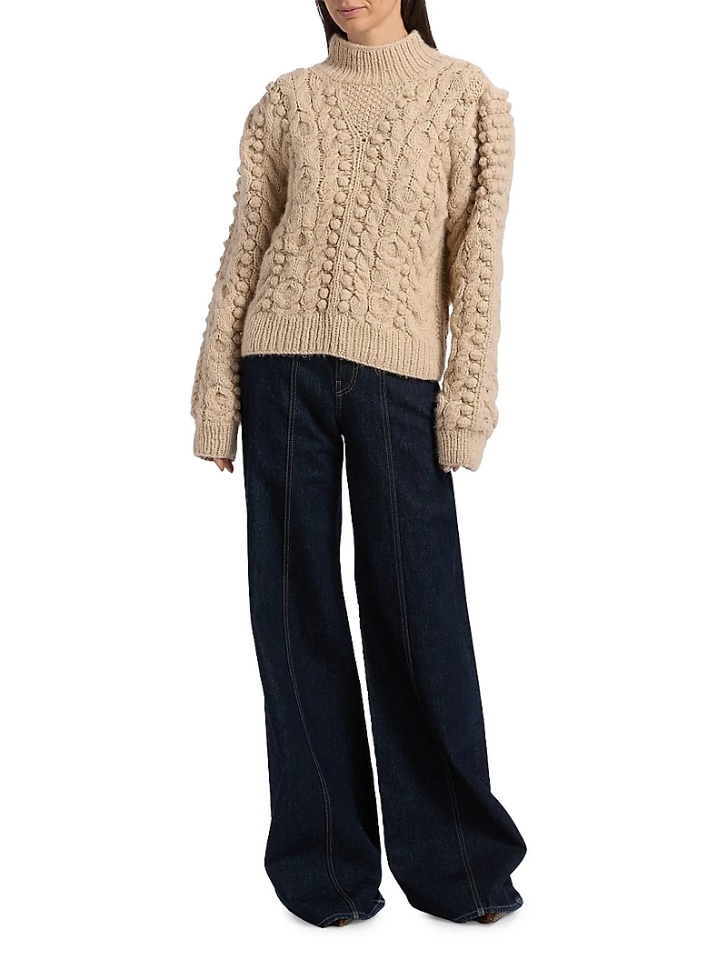 Albia Alpaca-Blend Cable-Knit Sweater
