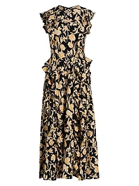 Flo Abstract-Print Sleeveless Midi-Dress