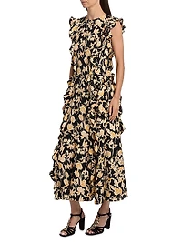 Flo Abstract-Print Sleeveless Midi-Dress