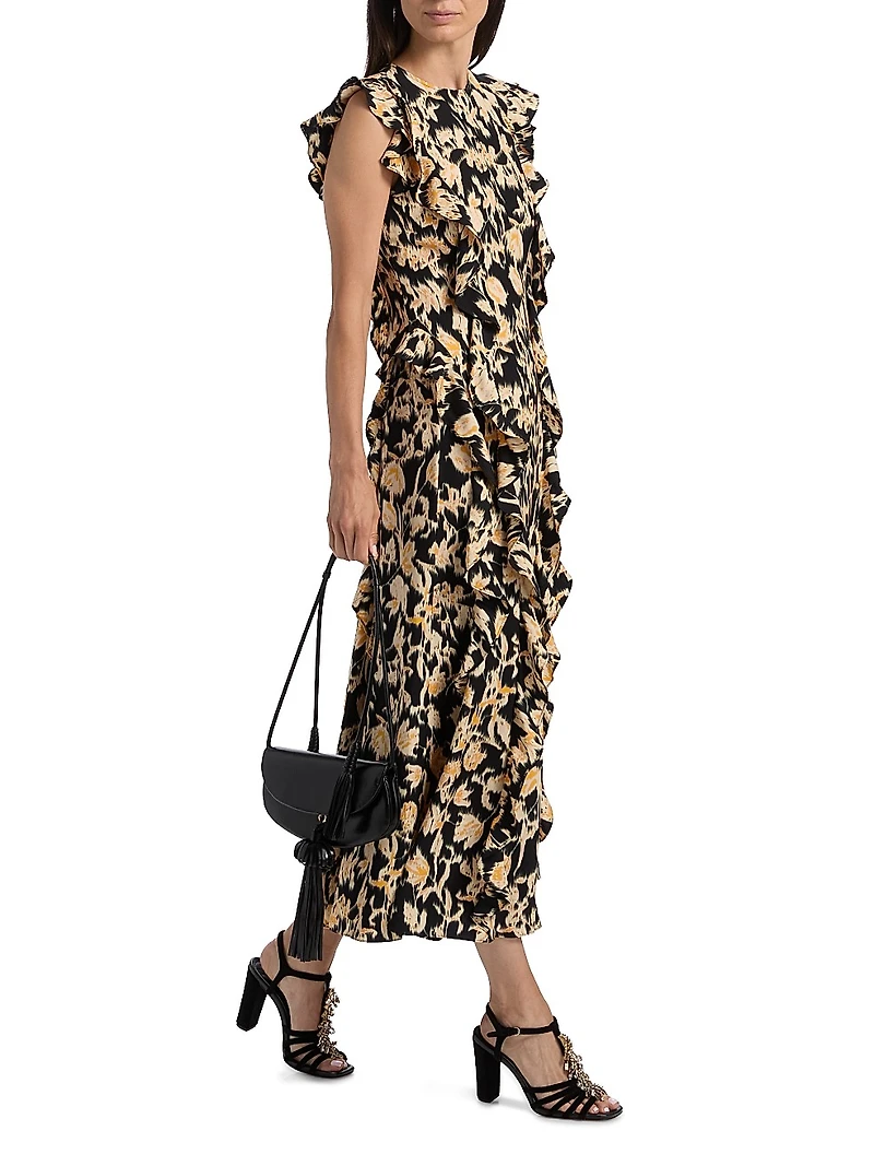 Flo Abstract-Print Sleeveless Midi-Dress