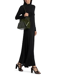 Koa Jersey Ruched-Front Turtleneck Dress