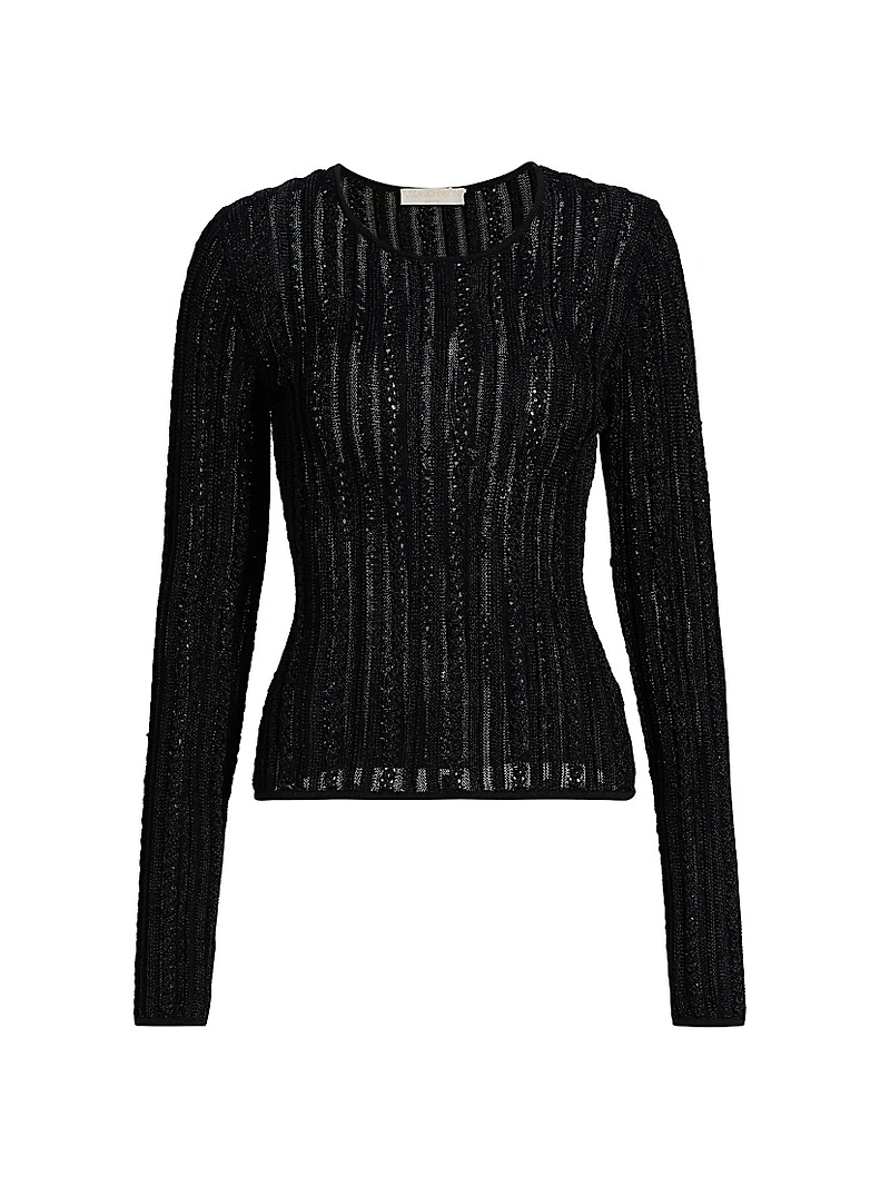 Ardith Stretch-Knit Long-Sleeve Top