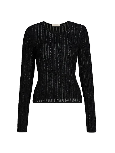 Ardith Stretch-Knit Long-Sleeve Top