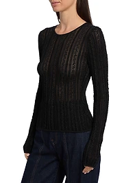 Ardith Stretch-Knit Long-Sleeve Top