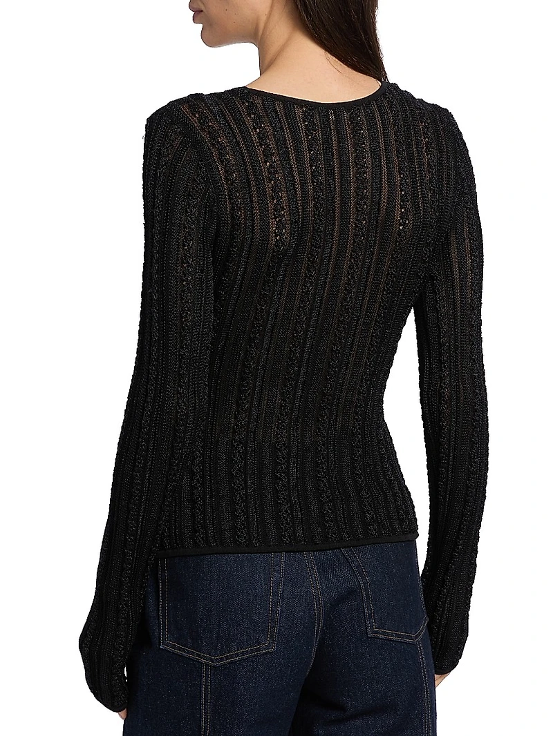 Ardith Stretch-Knit Long-Sleeve Top