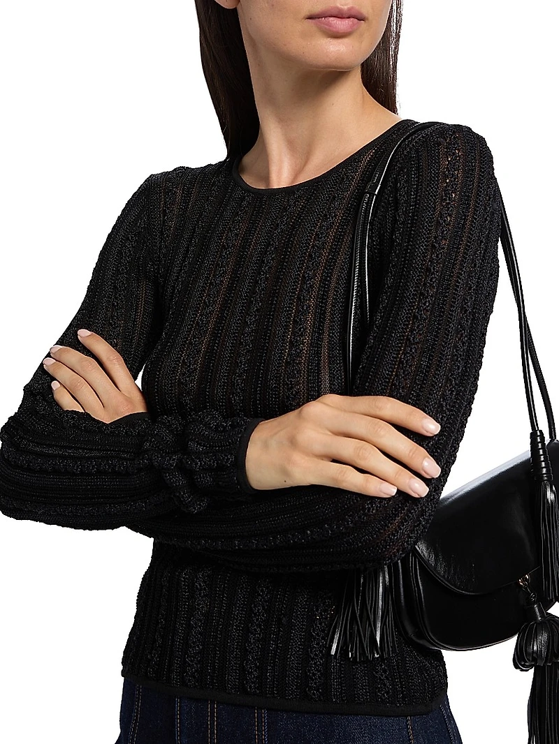 Ardith Stretch-Knit Long-Sleeve Top