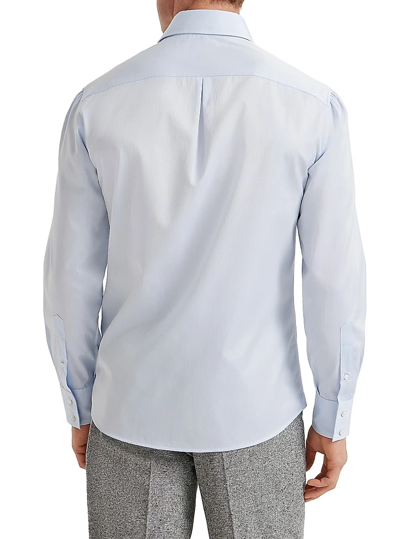 Twill Basic Fit Shirt with Spread Collar