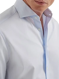 Twill Basic Fit Shirt with Spread Collar