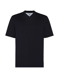 Cotton Jersey V-Neck T-Shirt