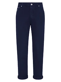 Garment Dyed Comfort Lightweight Denim Traditional Fit Five Pocket Jeans