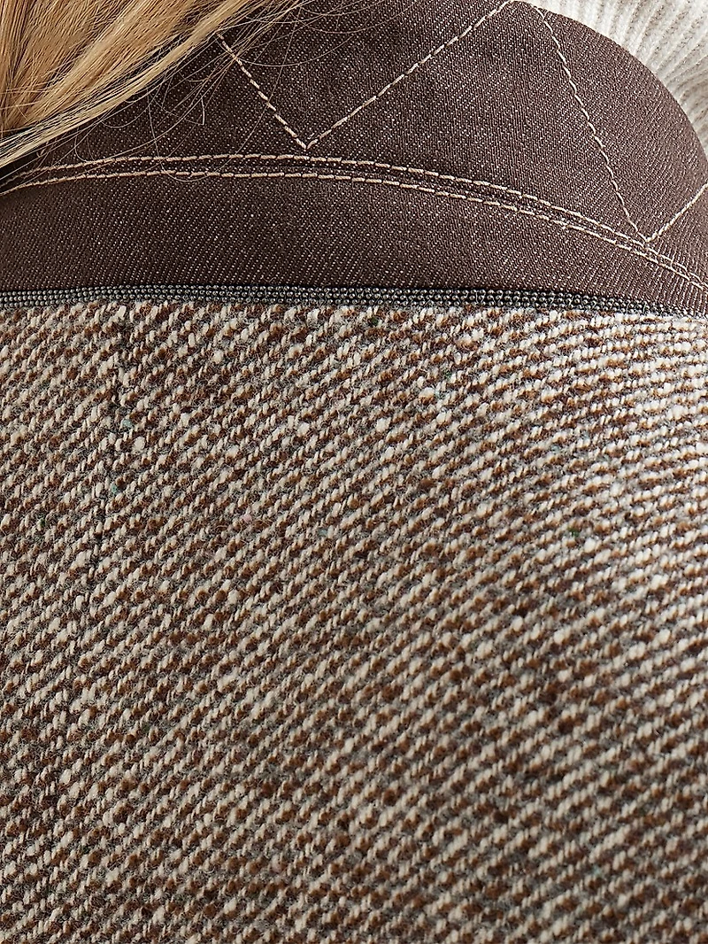 Virgin Wool and Silk Mélange Diagonal Belted Coat