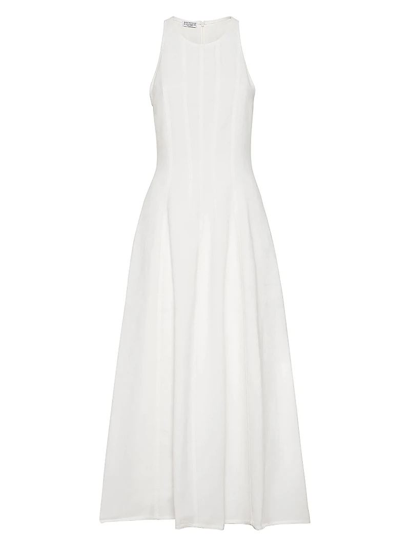Viscose and Linen Fluid Twill Dress