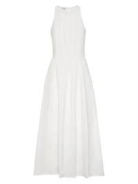 Viscose and Linen Fluid Twill Dress