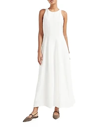 Viscose and Linen Fluid Twill Dress