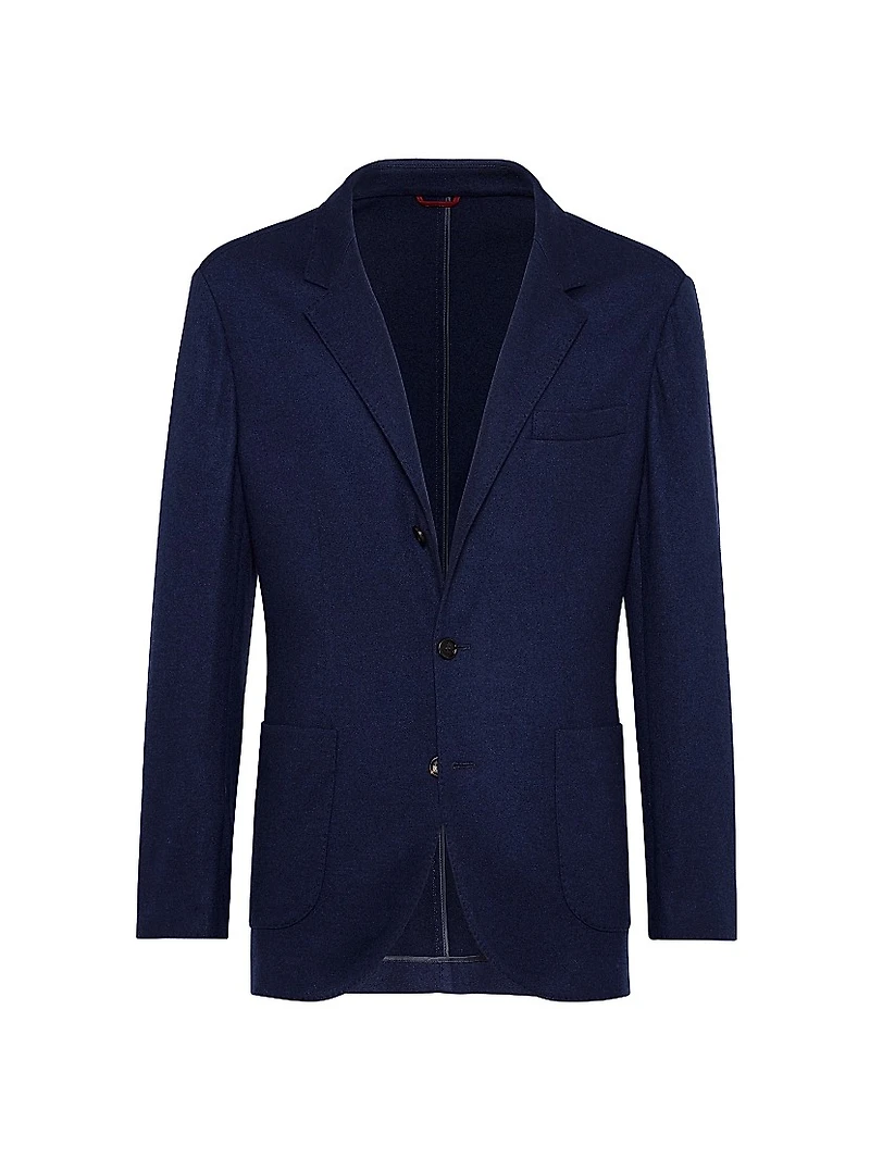 Cashmere Jersey Blazer with Patch Pockets