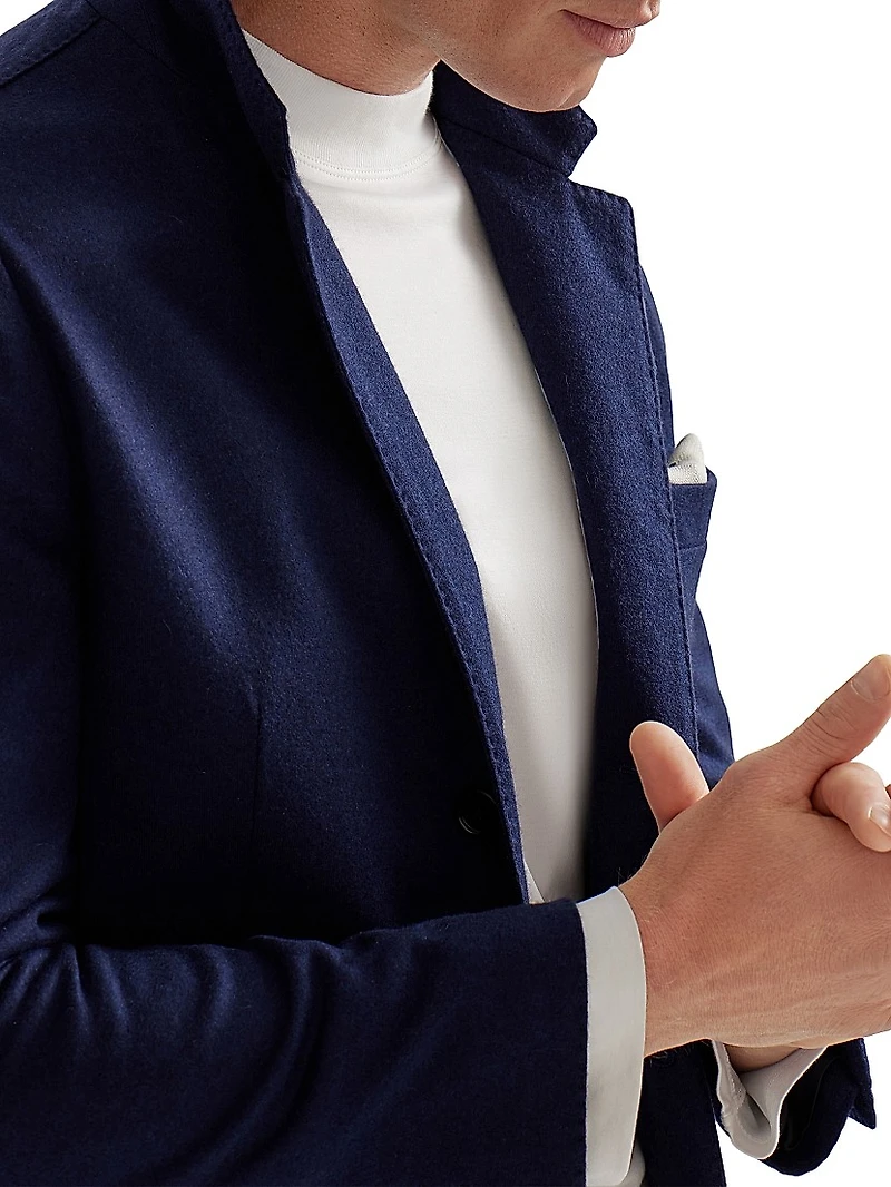 Cashmere Jersey Blazer with Patch Pockets