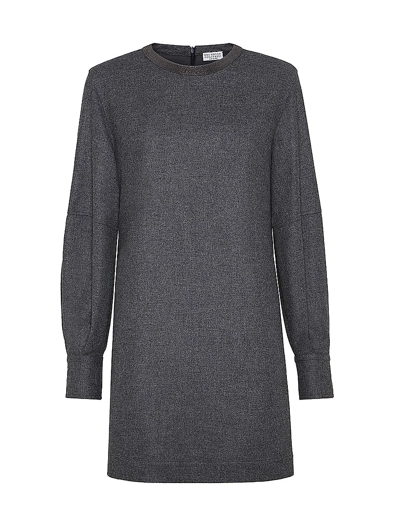 Virgin Wool and Cashmere Twill Flannel Dress