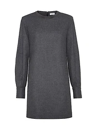 Virgin Wool and Cashmere Twill Flannel Dress