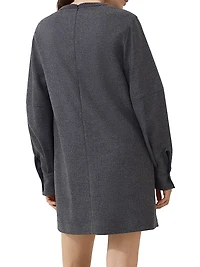 Virgin Wool and Cashmere Twill Flannel Dress
