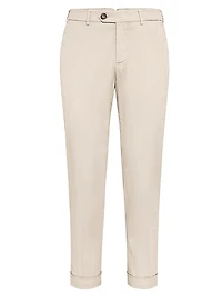 Garment Dyed Italian Fit Trousers Cotton Gabardine