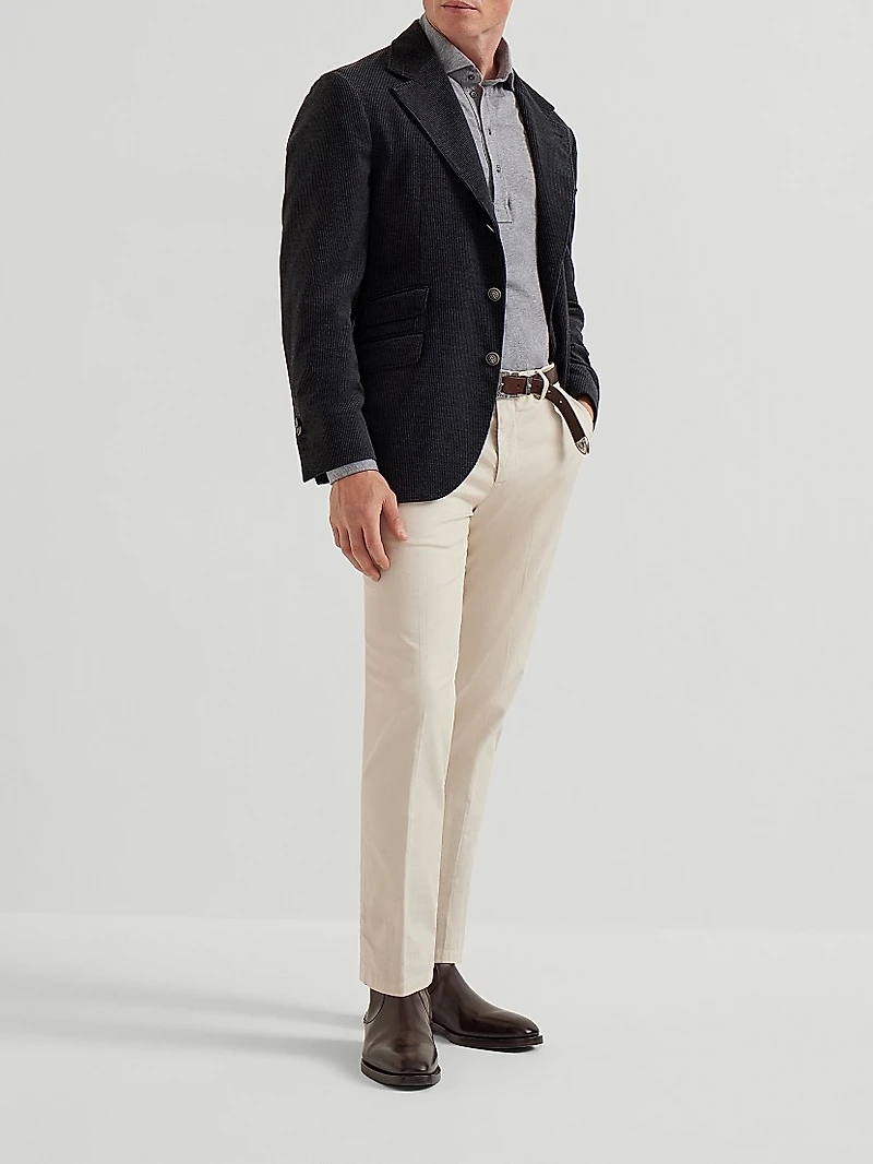 Garment Dyed Italian Fit Trousers Cotton Gabardine