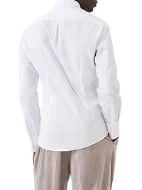 Twill Slim Fit Shirt with Button Down Collar