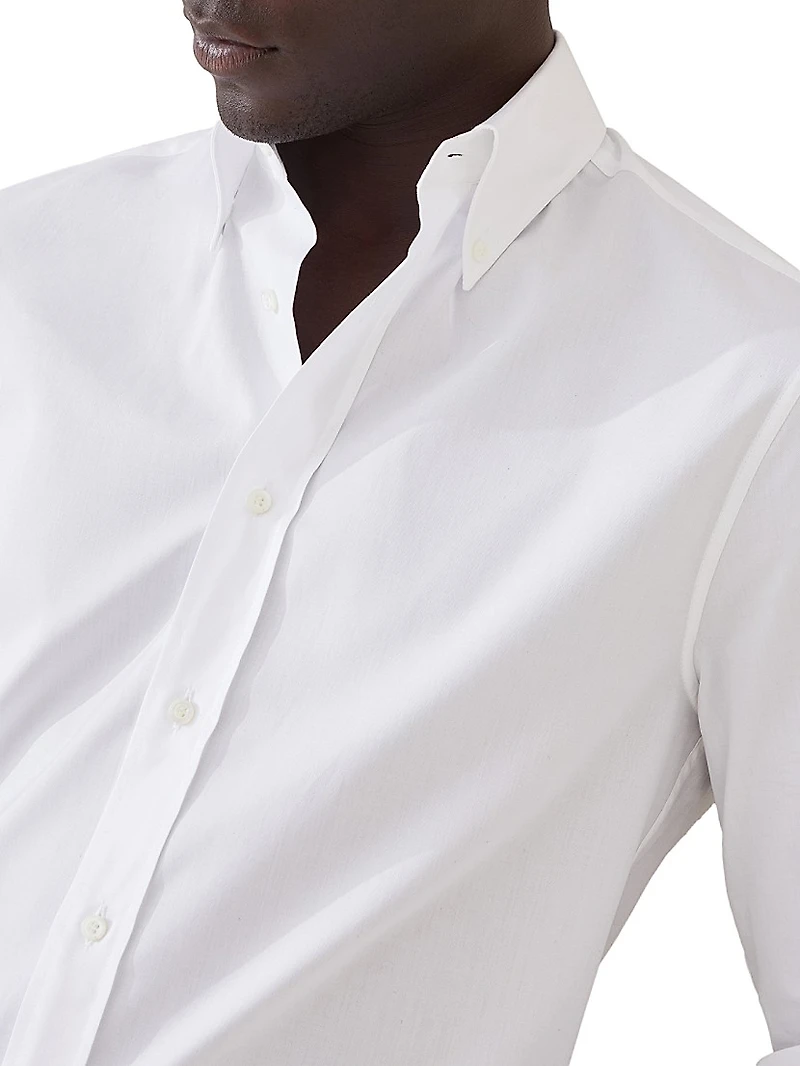 Twill Slim Fit Shirt with Button Down Collar