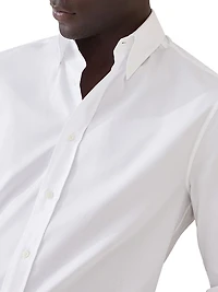 Twill Slim Fit Shirt with Button Down Collar