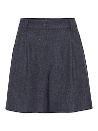 Virgin Wool Flannel Baggy Shorts