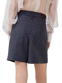 Virgin Wool Flannel Baggy Shorts