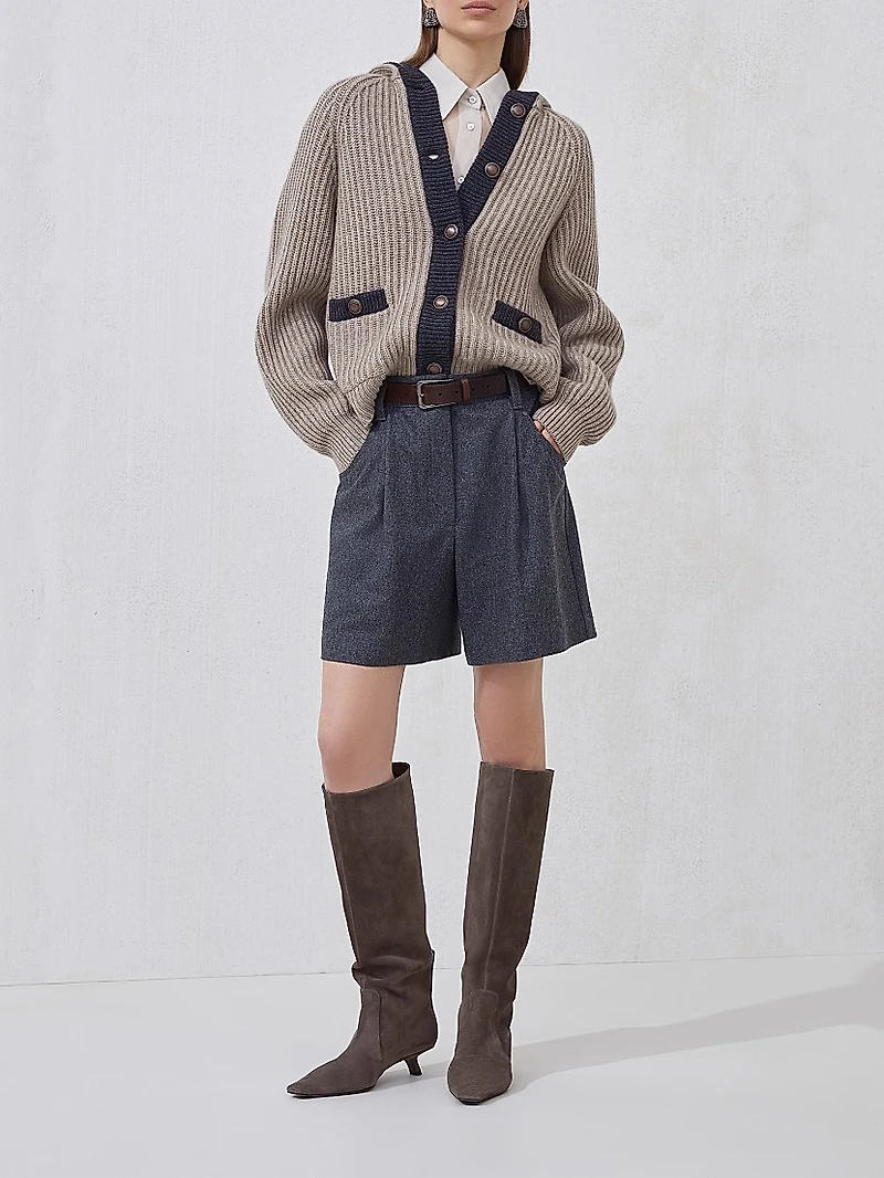 Virgin Wool Flannel Baggy Shorts