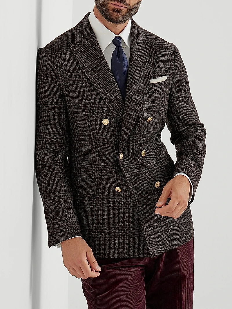 Prince of Wales one and a Half Breasted Deconstructed Blazer