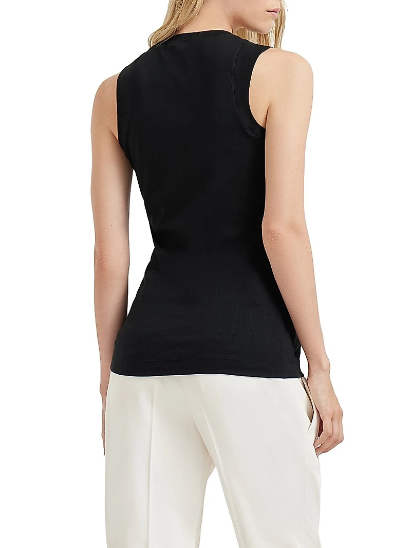 Stretch Cotton Ribbed Jersey Top