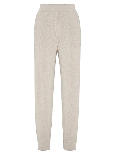Sparkling Cashmere English Rib Knit Trousers